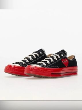 NWT CONVERSE X COMME DES GARÇONS PLAY CHUCK TAYLOR 70 LOW RED SOLE Size W/8 M/6